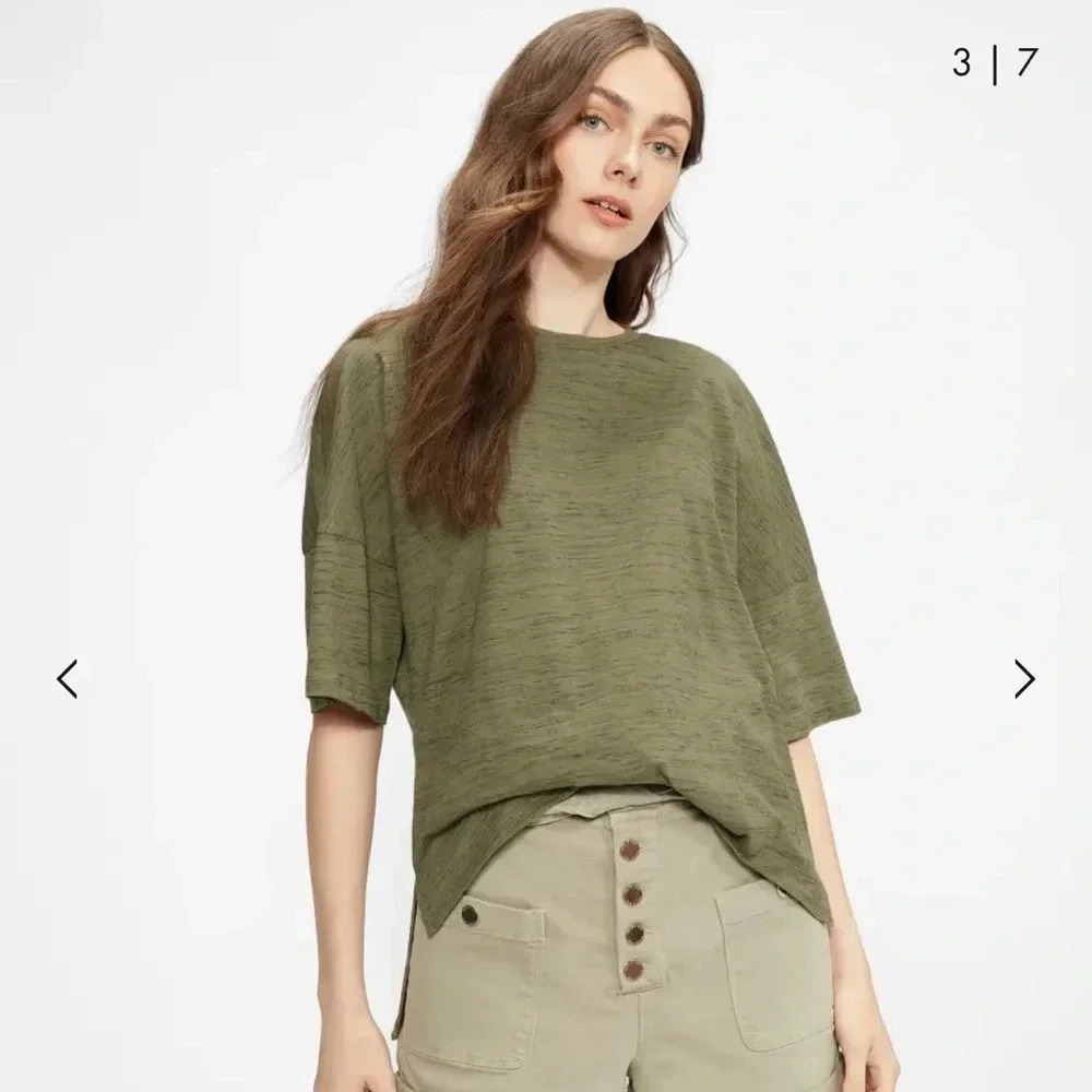 NEW Ted Baker London Relaxed T-shirt Space Dyed Olive Onyx US 12